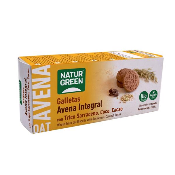 Galletas Avena,Trigo Sarraceno,Coco Y Cacao 140g